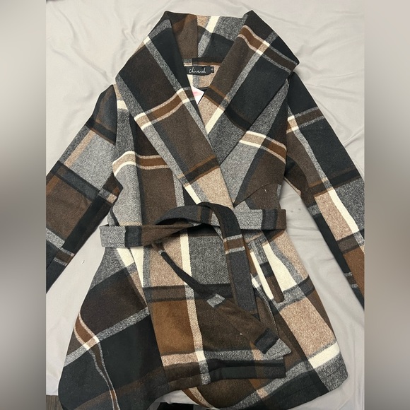 CHICWish Prairie Check Rabato Coat - Picture 9 of 10